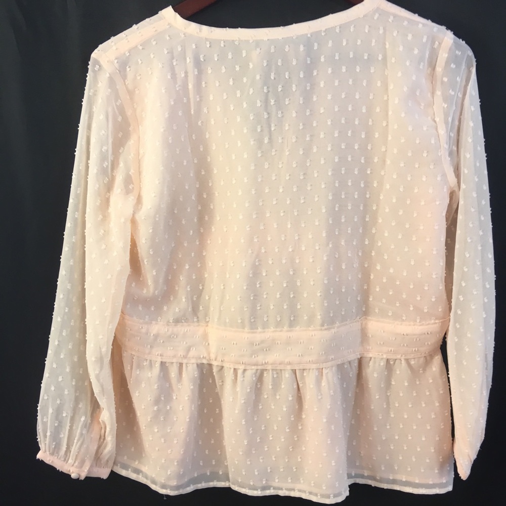 LOFT Sheer Lined Blouse Top Shirt XS Embellished - Picture 7 of 8